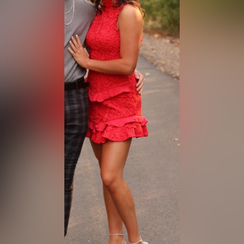 Red mini dress!